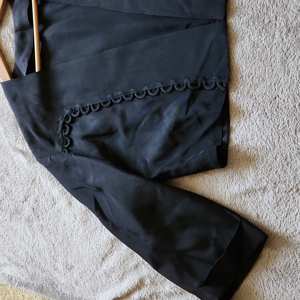 Black bolero jacket Sz M cropped open front loop detail shrug office cocktails - Picture 11 of 16